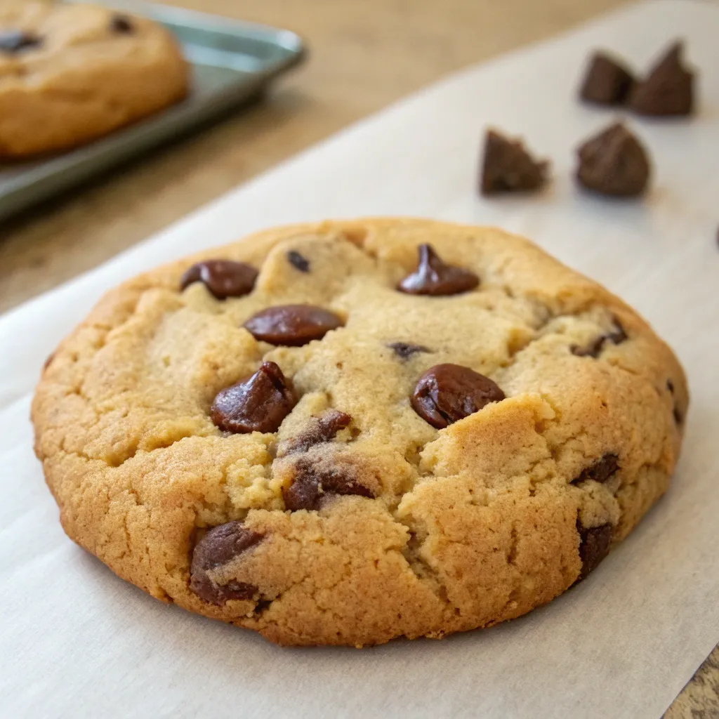 Illustration of a cookie with chocolate chips