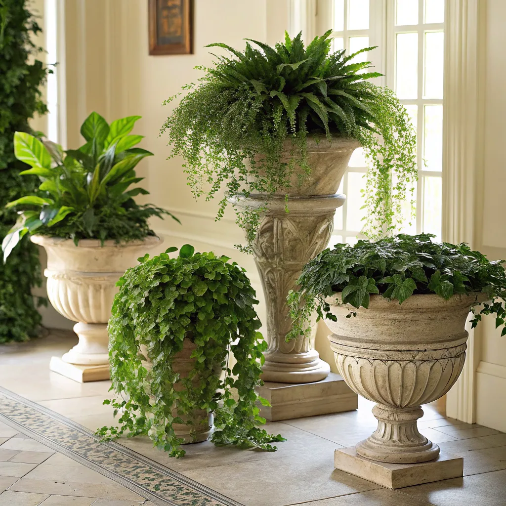 Decorative indoor plant setting